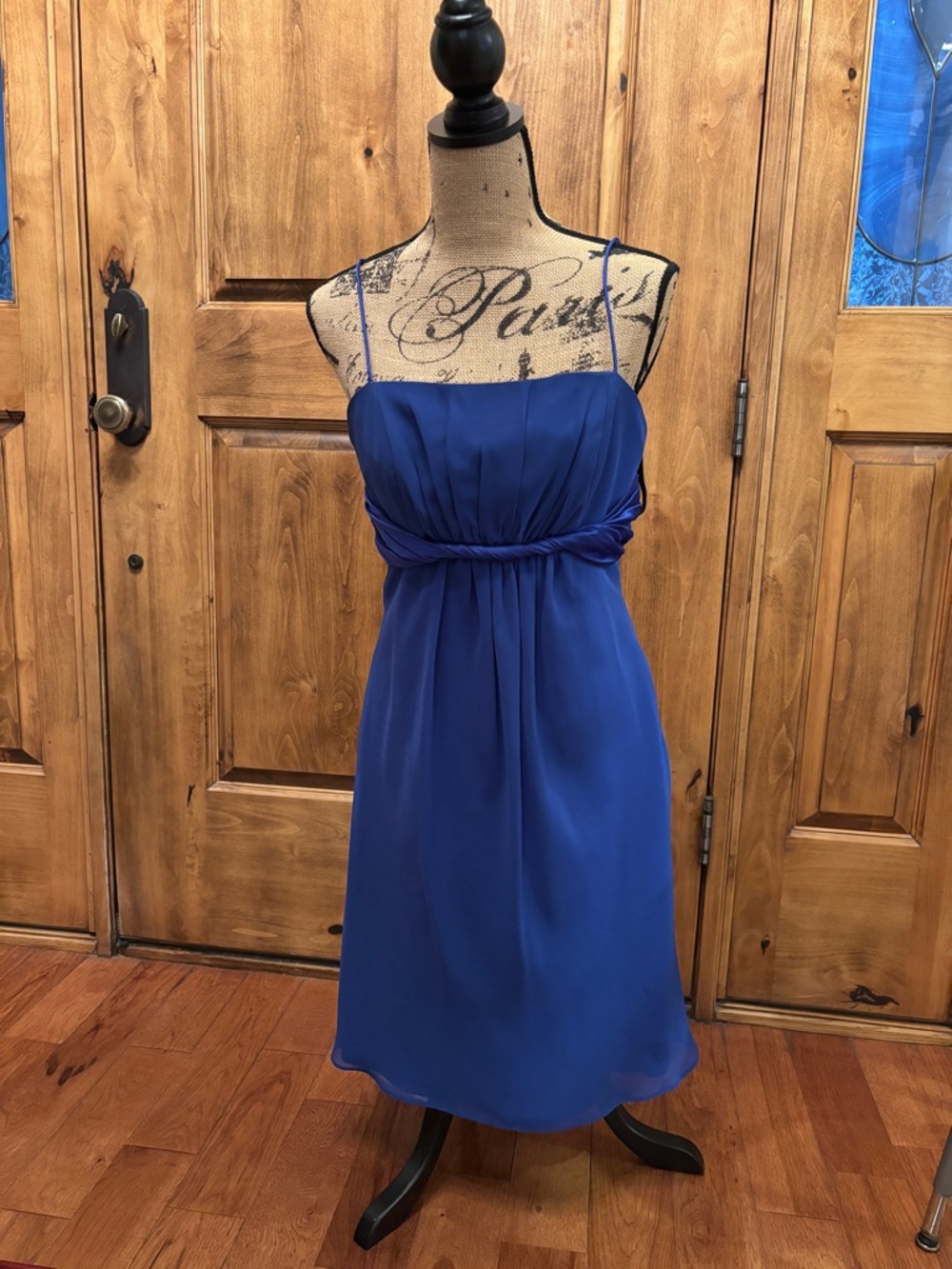 Alfred Angelo Royal Blue Spaghetti Strap Midi Dress